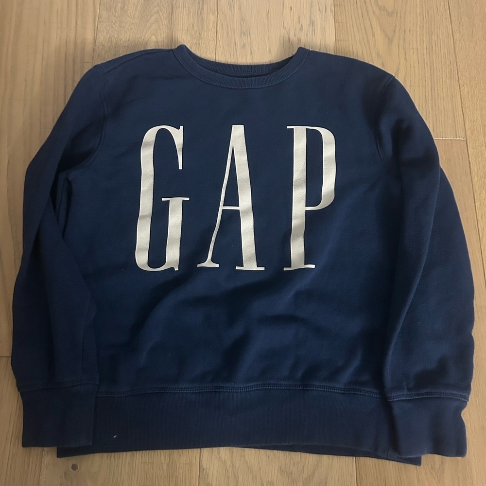 GAP Kids Navy Blue Logo Crewneck Sweatshirt